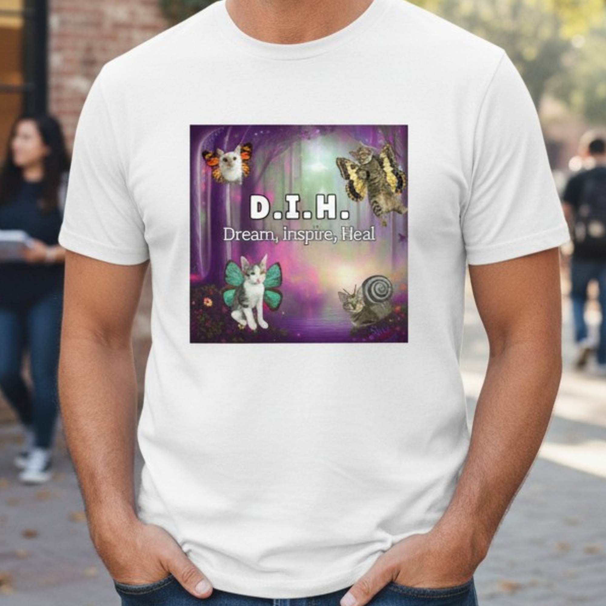 D.I.H. Fairy Cat Graphic Tee – Dream. Inspire. Heal.