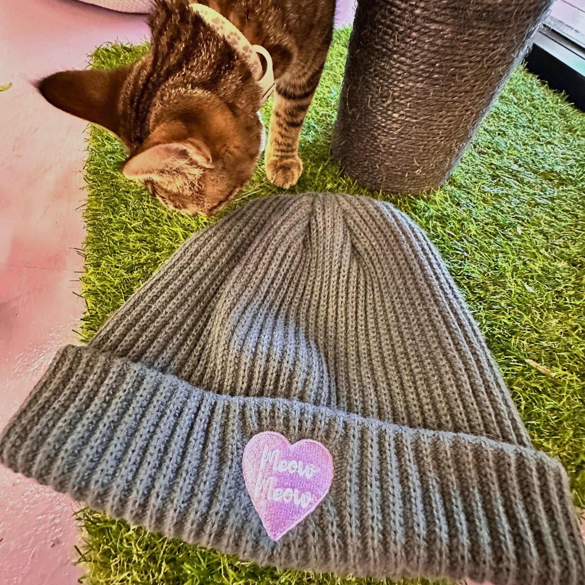 Meow Meow Heart Beanie